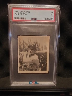 Yogi Berra 1948 Bowman #6 PSA 1 PR RC - Image 1 of 3