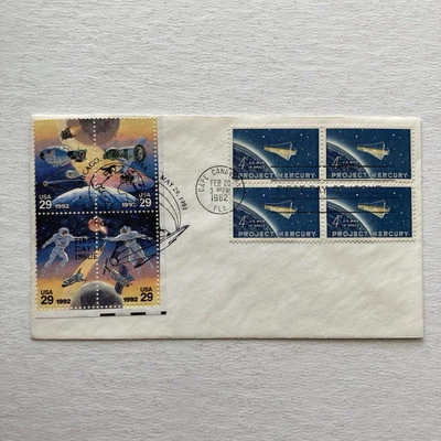Project Mercury + Handshake in Space Dual Cancel FDC 2-20-62 & 5-29-92 - Image 1 of 4