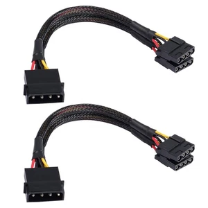 2 PCS 9inch 4 Pin IDE Y Splitter Cable, 23cm, Male to Dual Female Power Supply - Picture 1 of 7