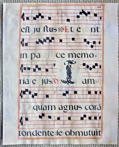 ca.1600 medieval antiphonary manuscript leaf,produced in Spain.#84 - Picture 1 of 2