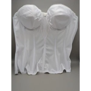 Dominique senza spalline bustier linea lunga corsetto bianco raso sposa matrimonio taglia 38B - Foto 1 di 10