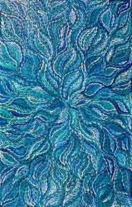 Rosemary Petyarre .Authentic Aboriginal Art. Bush yam flower, Size; 150 x 100cm - Picture 1 of 8