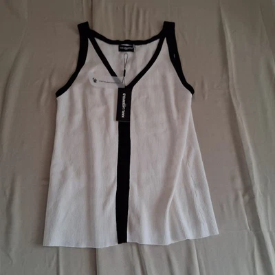 Women's Dress Top By Karl Lagerfield Size XL White/Black Casual/Formal Style - Image 1 of 4