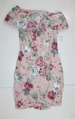 Nuevo con etiquetas Vestido Vintage Jessica McClintock Nupcial Algodón Floral Hombro Descubierto Años 80 7/8 Foto 1 de 4