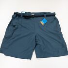 Columbia Silver Ridge Cargo Shorts Mens 53X12 Blue Nylon Belted Outdoor Hiking