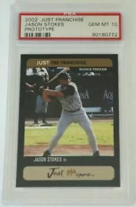 #3 2002 Just Franchise JASON STOKES Rookie Anteprima Prototipo RC PSA GEM MINT 10 - Foto 1 di 1