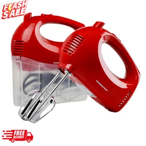 Electric Hand Mixer Portable 5 Speed Mixing Stainless Steel Whisk Beater Compact - Picture 1 of 10