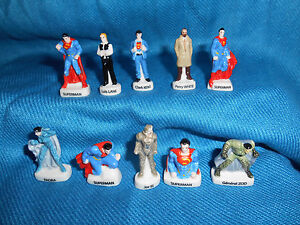 SUPERMAN Man of Steel Movie Set of 10 Mini Porcelain Figures French FEVES 2013