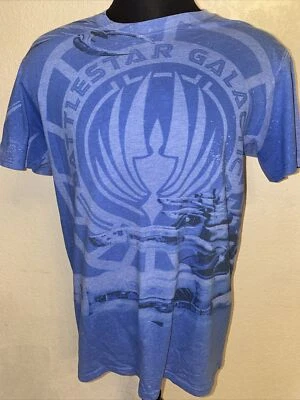 Camiseta BATTLESTAR GALACTICA Grande Azul Ciencia Ficción RETRO CYLON Foto 1 de 4