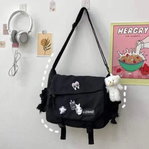 Large-Capacity Nylon Shoulder Bag Crossbody Messenger Bag for Teens & Students - Picture 1 of 9