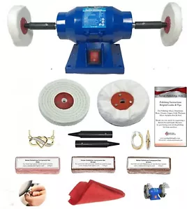 Jewellery Polisher Polishing Machine 6" Bench Grinder 150W & 4" Polishing Kit - Picture 1 of 10