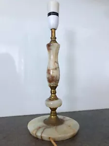 Vintage Green Onyx/ Brass Table Lamp Decorative Marble Stone Base - 36cm - Picture 1 of 9