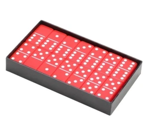 Premium Dominoes Double 6 Six Jumbo Size Acrylic Red - Picture 1 of 4