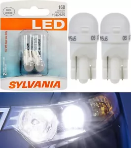 Sylvania LED Light 168 T10 White 6000K Two Bulbs Rear Side Marker Upgrade Lamp - Picture 1 of 12