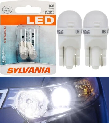 Sylvania LED Light 168 T10 White 6000K Two Bulbs Front Side Marker Replace Fit - Image 1 of 4