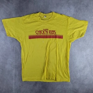 Vintage Screen Stars Herren T-Shirt L gelb NY Flushing Chick N Ribs Einzelnaht - Bild 1 von 10