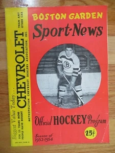 BOSTON BRUINS vs MONTREAL CANADIENS Nov 22 1953 Program SCHMIDT MAURICE RICHARD - Picture 1 of 4