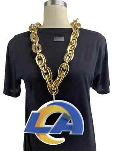 New Football LA Los Angeles Rams GOLD Fan Chain Necklace Foam Made in USA - Picture 1 of 1