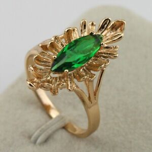 Size 8 9.5 10.5 Stylish Fashion Jewelry Green Emerald Gold Filled Ring rj1552