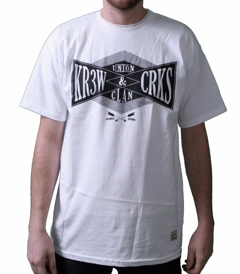 KR3W x Crooks & Castles Colab Union Clan White Medium T-Shirt NWT - Image 1 of 1