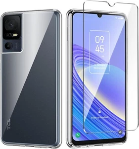 COVER TRASPARENTE + PELLICOLA VETRO TEMPERATO PER CUSTODIA TPU Per TCL 40 SE LCD - Zdjęcie 1 z 11