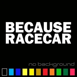 Because Race Car Sticker Vinyl Decal Racecar Drift JDM Traction Funny Car Window - Picture 1 of 16