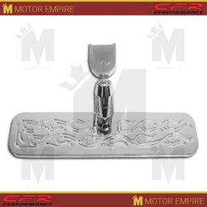 Chrome Aluminum Rear View Mirror Flamed Windshield Mount Fits Chevy Ford - Picture 1 of 2