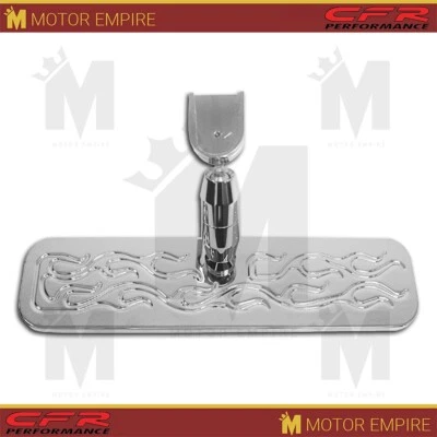 Chrome Aluminum Rear View Mirror Flamed Windshield Mount Fits Chevy Ford  - Image 1 of 2