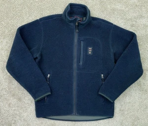 Suéter Abercrombie Fitch Hombres Pequeño Azul Polar Sherpa Forrado Chaqueta Cremallera Completa De Colección - Imagen 1 de 11