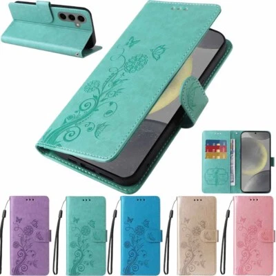 For Samsung S24 Plus S23 S22 S21 S20 S10 S9 Flip Wallet Stand Leather Case Cover - Image 1 of 4