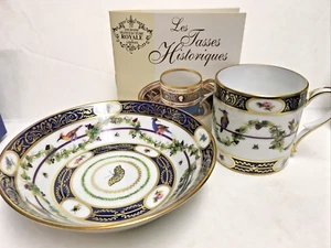 ANCIENNE MANUFACTURE ROYALE DE LIMOGES MODÈLE PLATE 5"x1" + CUP 2.5" X2.5" NIB - Picture 1 of 5