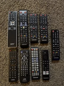 Lot Of 9 Mixed Remote Controls ! Different Brands! - Picture 1 of 6