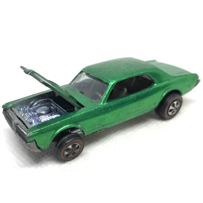 Hot Wheels Redline Custom Cougar 1968 Green Gray Int. Made In United States - Image 1 of 4