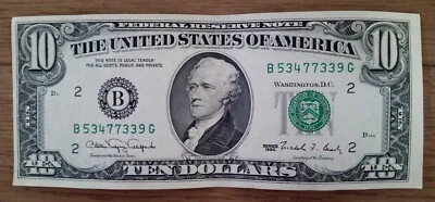 US Banknote Ten Dollars 1990 - Image 1 of 2