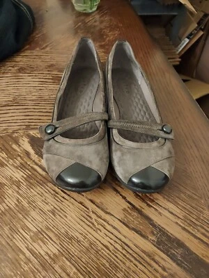 Women's Privo  Leather Shoes Rubber Sole Beige Grayish Brown Size 9.5 To 10 Foto 1 de 4