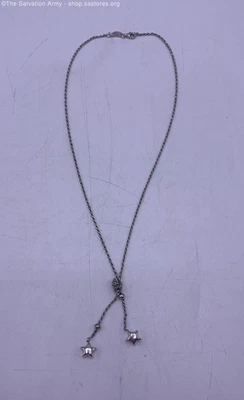 Marked 925 Italy Sterling Silver Heart Lariat Necklace - 7.0g - Image 1 of 4