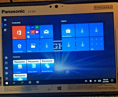 Panasonic Toughpad FZ-M1 MK3, 7"  i5-7Y57 8GB 256GB Bridge +High Cap Bat  Win 10 - Image 1 of 4