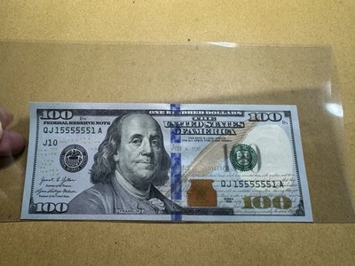 100 Dollars 2021 Serial Super Radar 15555551 SUPER GEM UNC_LDP Shop. - Image 1 of 4