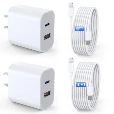 iPad Charger 2 Pack 20W Dual Port QC + PD 3.0 Power Adapter Fast Wall Charger  - Image 1 of 4
