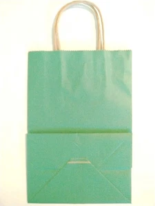 Bolsas de papel Kraft verdes de 5,25 x 3,25 x 8" - 40 piezas - Bagsource, compras, - Imagen 1 de 2