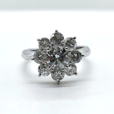 NO TARIFF Jewelry Ring Natural Diamond 2.03ct Platinum 2337383 - Image 1 of 4