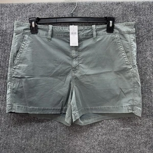 American Eagle Midi Shorts Womens 18 Green Low Rise Super Stretch Twill NEW - Bild 1 von 10