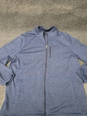 Croft & Barrow Jacket Mens XL Blue Full Zip Fleece Mock Neck Pocket Casual - Image 1 of 4