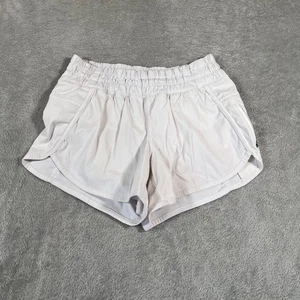 Lululemon Tracker Shorts Womens 4 White Lined Running Athletic Zip Pocket - Picture 1 of 9