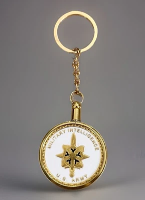 US Army MILITARY INTELLIGENCE Challenge Coin Keychain. Fast Shipping! - Image 1 of 4