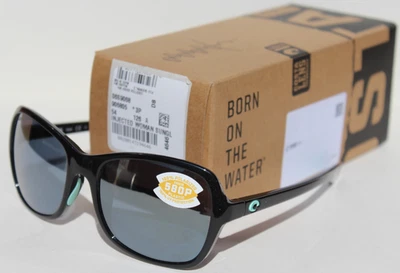 COSTA DEL MAR Kare POLARIZED 580P Sunglasses Womens Black/Silver Mirror NEW - Image 1 of 4