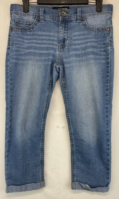 Pantalones capri de mezclilla Jordache - para mujer talla 14 - azules - bordados (3766) Foto 1 de 4