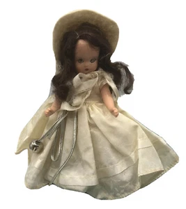 Vintage Storybook Doll Brunette With Feather Hat Needs Tlc - Picture 1 of 11