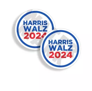 Harris Walz 2024 KREIS AUFKLEBER Demokrat 2er-PACK 4 ZOLL - Bild 1 von 8