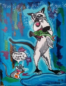 Gemälde "SHARE FISH", ACRYL AUF LEINWAND von Guy Foster 11"x14" - Bild 1 von 6